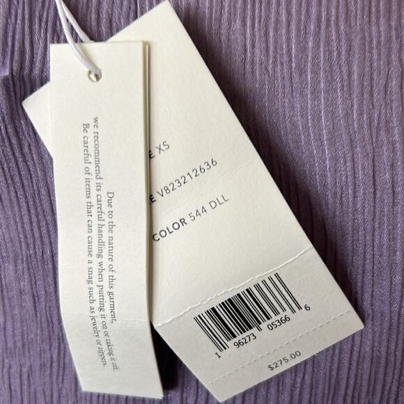 VINCE RIB-TRIM LILAC SILK SHELL  NWT - Picture 7 of 9